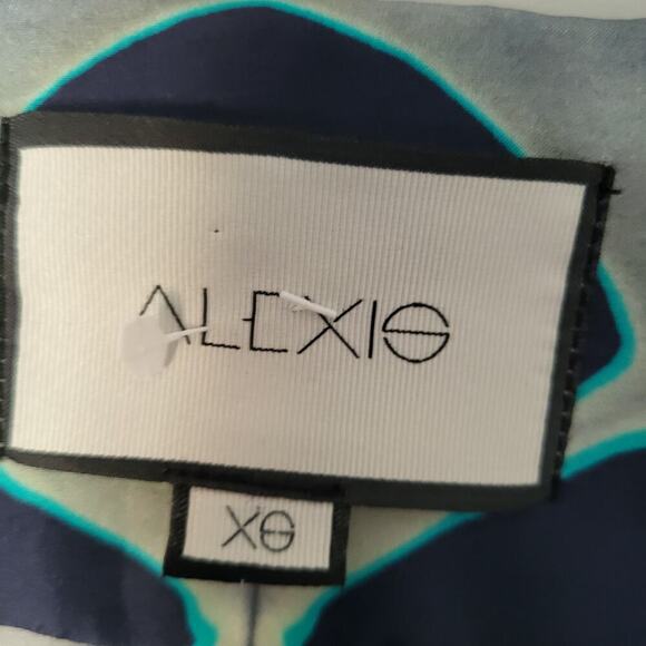 NWOT Alexis Titus Kalani Silk Ocean Print Flounce Wrap Camisole Maxi Dress XS - Picture 4 of 15